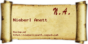 Nieberl Anett névjegykártya